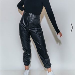 Kittenish Leather Joggers